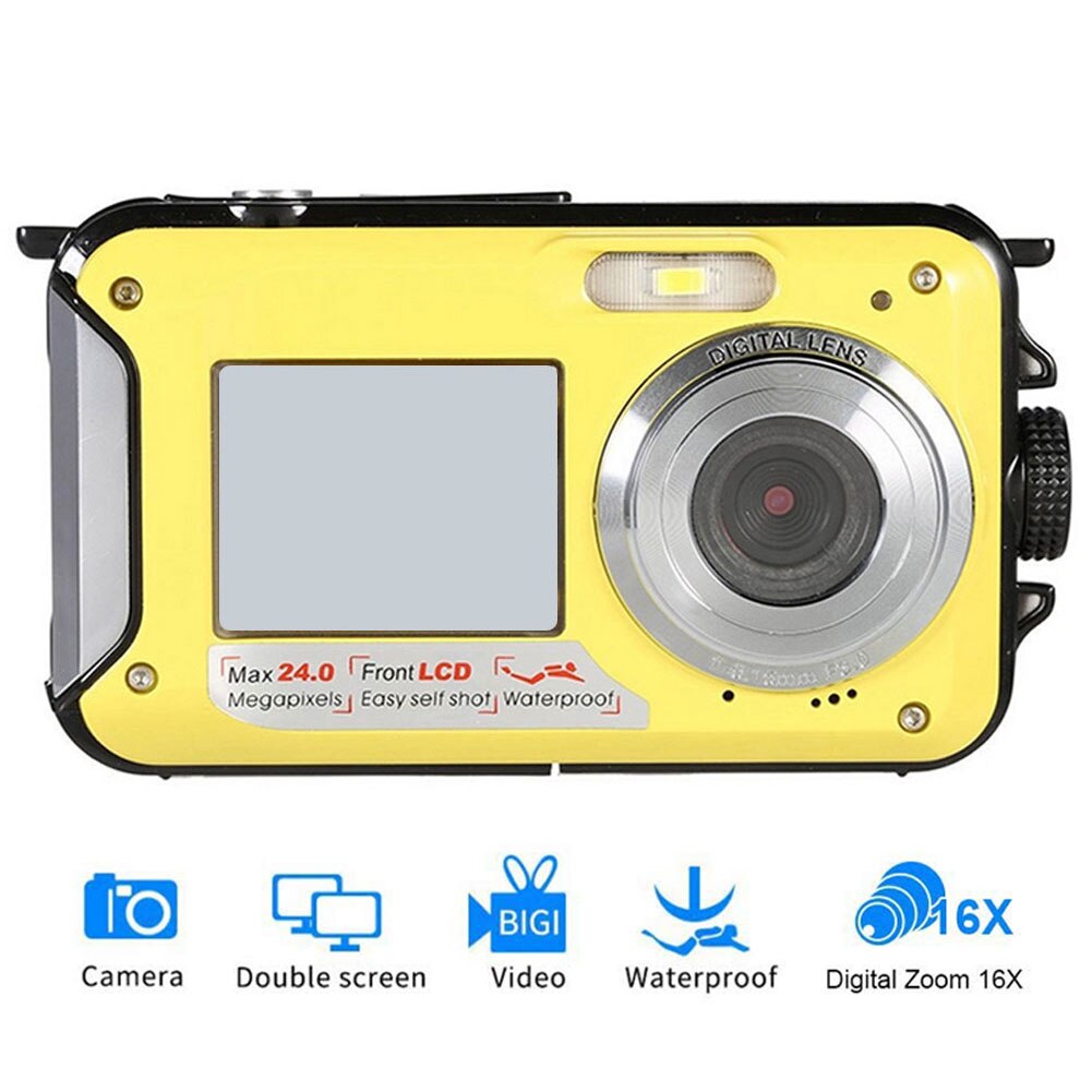 Digital Camera Underwater Camera 48MP Waterproof Camera With Dual Screen For Snorkeling Swimming Surfing Drifting 1080p