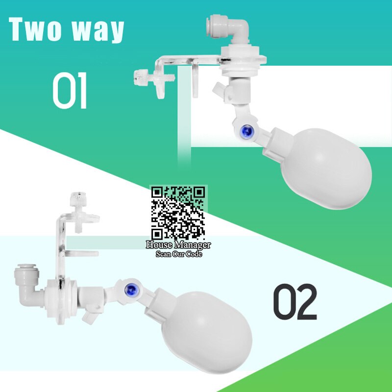 Acuario válvula de agua automática flotante bola de agua de control de agua para el tanque de pescados de agua de reposición de válvula de 2 vías