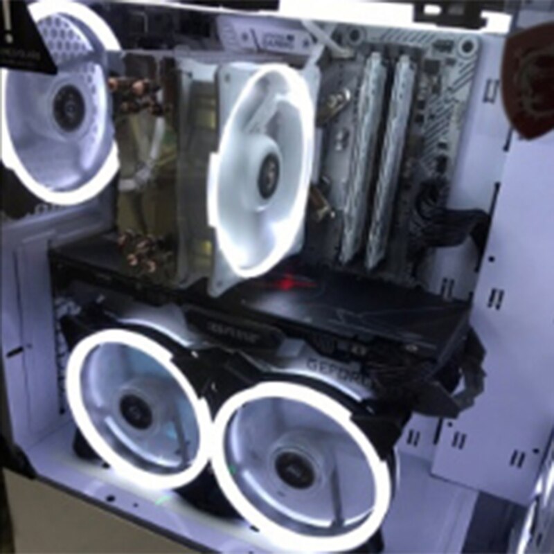 RISE-Computer Case PC Cooling Fan LED 120mm Quiet Computer Cooling Fan Cooler for CPU