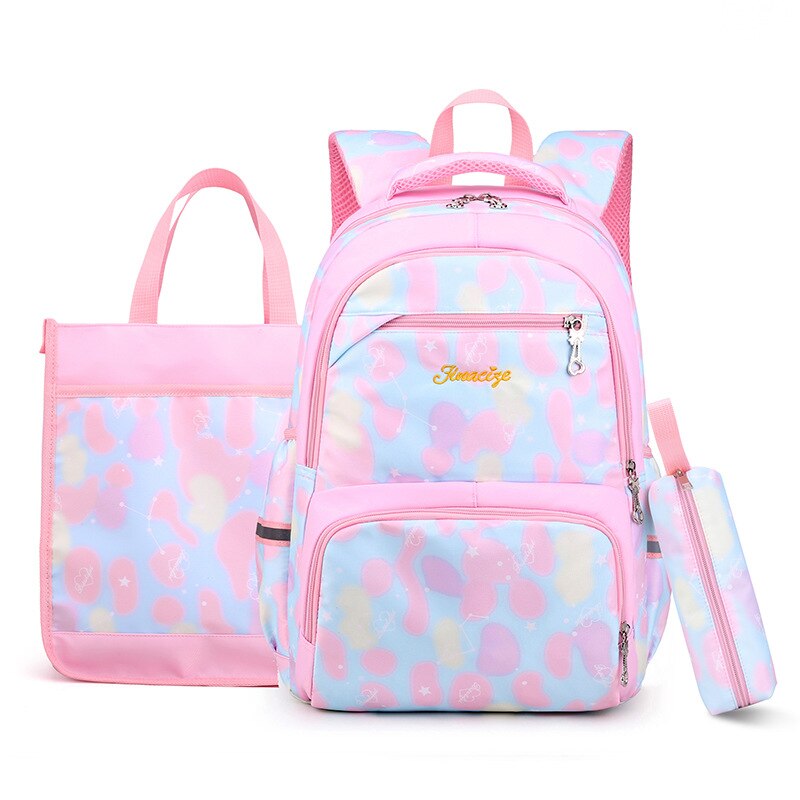 Mochilas escolares para niñas, conjunto de 3 piezas (mochila + bolso + Pencilbag), mochilas escolares informales de primaria, mochila de princesa rosa, bolso para niños: 3pcs sky