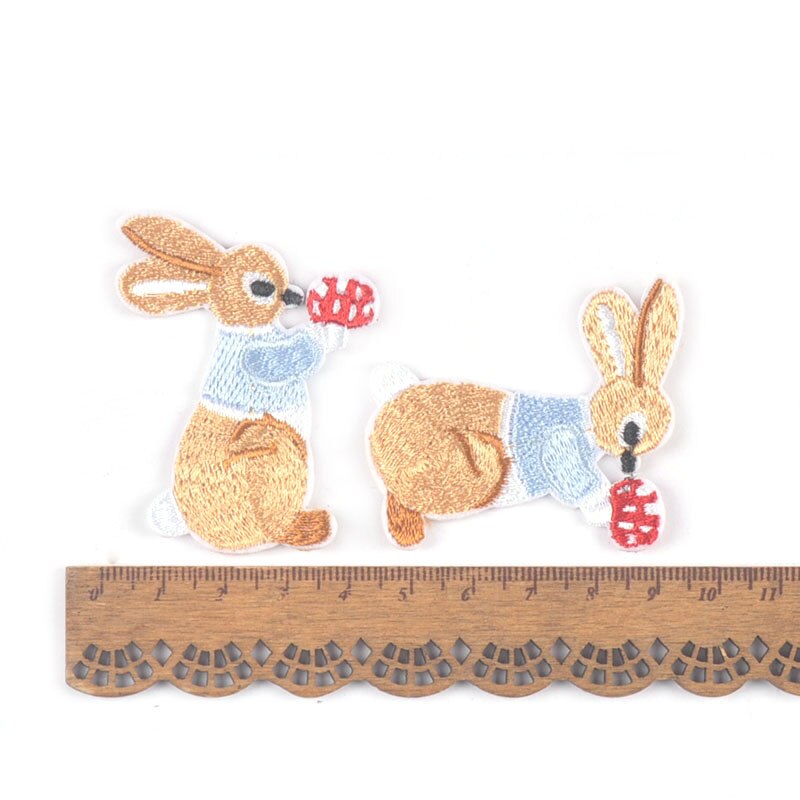 5 sztuk śliczne królik/ptak/wiewiórka łaty hafty robić szycia akcesoria ubrania aplikacje wyroby rękodzielnicze DIY 37-55mm c3216: 4