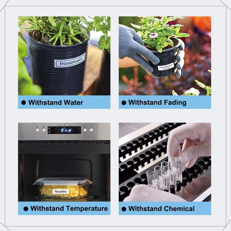 3Pcs 12mm Label Maker Tape Label Maker Black on White Label Tape for Epson/KingJim Printer