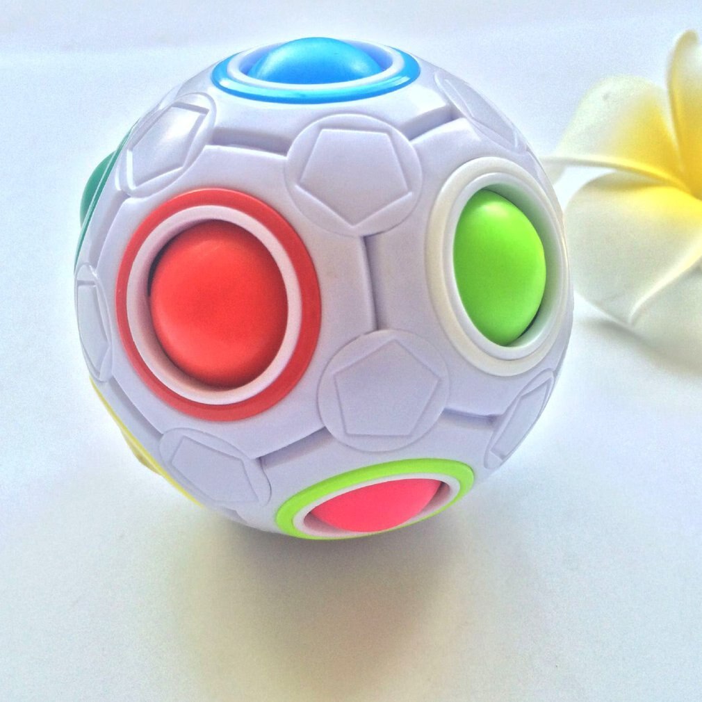 Magic Cube Ball Antistress Rainbow Football Puzzle Kids Toys 12 Holes For Children Stress Reliever Toy