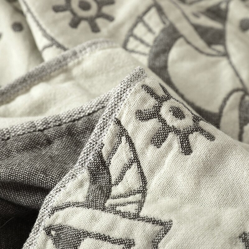 Bomullsmuslin sommerteppe sengesofa reise pustende elegant mandala stort mykt teppe para teppe