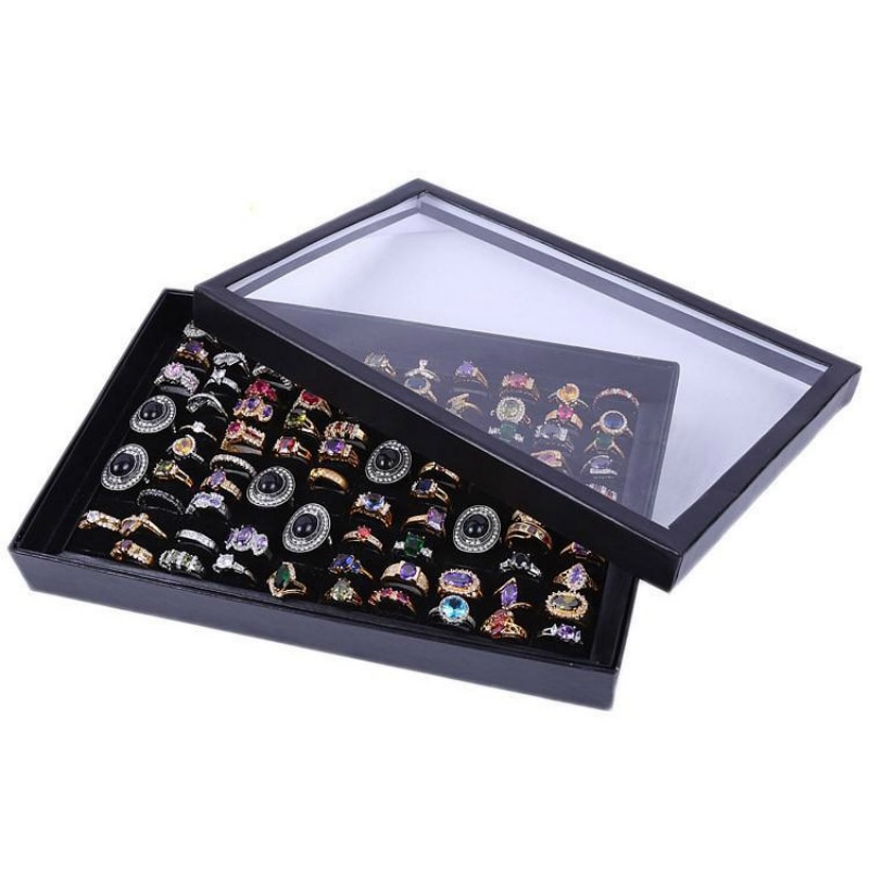 Samt Weiß Schwarz Ohrringe Ring Organizer 100 Schlüssel Ohr Nieten Schmuck Anzeige Stand Halfter Gestell Schaufenster