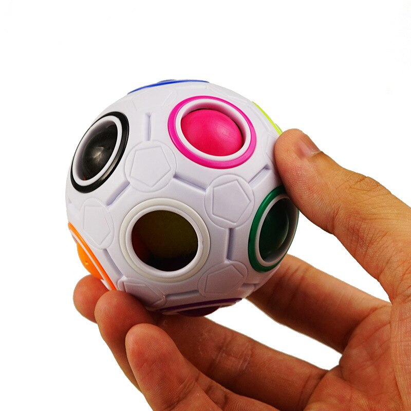 Lumious Arcobaleno-sfera puzzle Cubo Magico Presse del Calcio di tipo Agitarsi-cubo Giocattoli Educativi Sferica Creativo incandescenza in il di notte