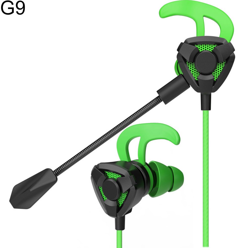 Dynamische Ruisonderdrukking In-Ear Bedrade Koptelefoon Gaming Headsets met Dual Mic: G9 Green