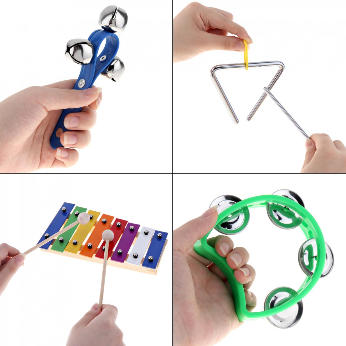 Bells 17Pcs/Lot Musical Instruments 8 Tone Xylophone Set 9 Kinds Kids Percussion for Children / Baby / Early Education