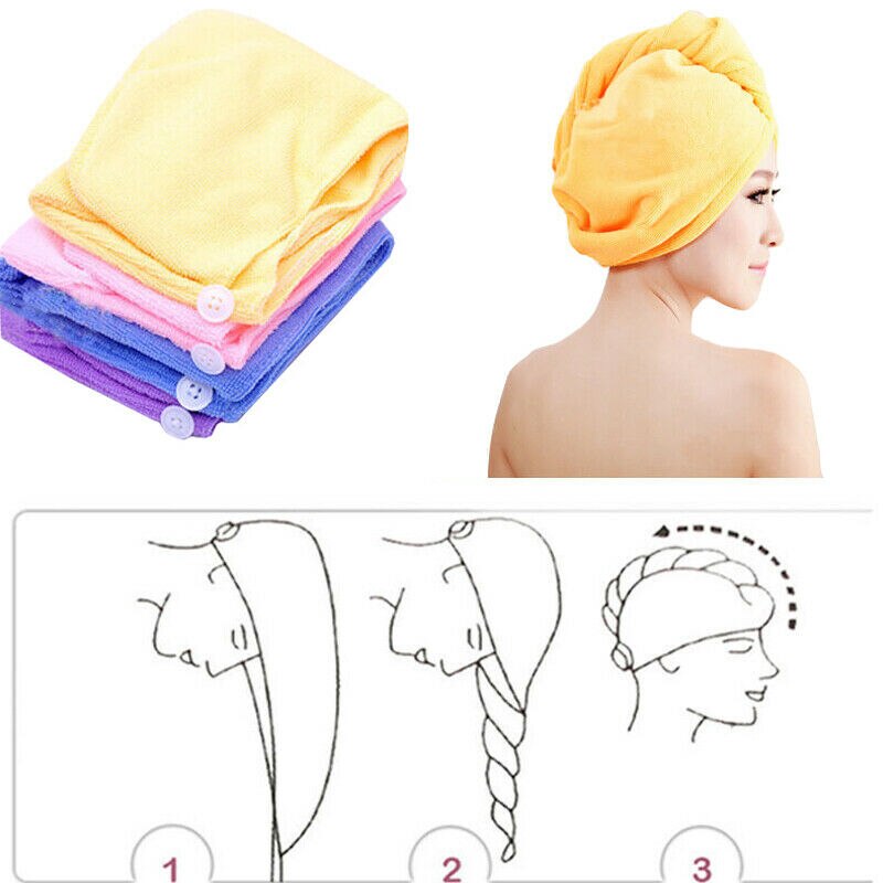 Microvezel badhanddoek haar droog snel drogend dames badhanddoek zachte douchekap hoed voor dames heren tulband hoofddoek badgereedschap