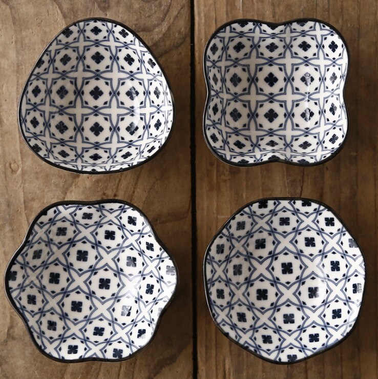 4 piezas de vajilla de cerámica esmaltada para encurtidos caseros, condimentos, platos pequeños para utensilios de cocina: 6