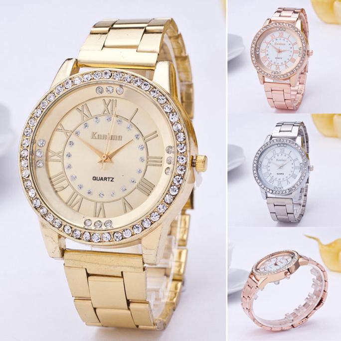 Horloges Voor Meisjes Luxe Vrouw Horloge Vrouwen Mannen Crystal Rhinestone Rvs Analoge Quartz Horloge Relogio