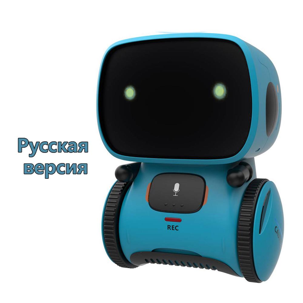 Russian Language toy Cute robot voice control Dance Sing Repeating Recorder Touch Control Intelligent Robot for kids: Russian blue