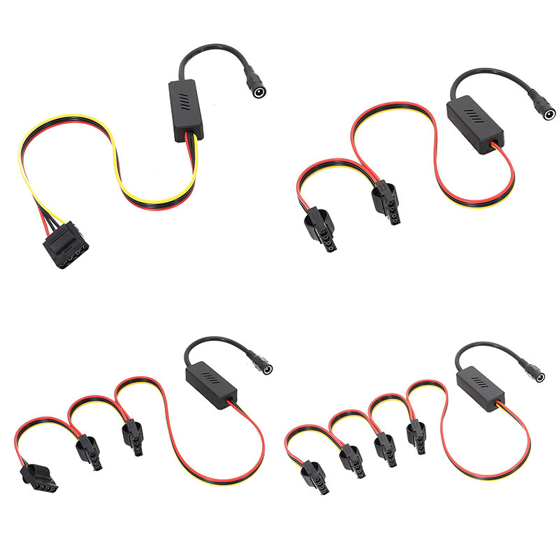 1pcs DC 5525 To SATA Hard Drive Power Supply Cable DC 12V To 4Pin Molex HDD Cable Step-down Voltage Regulator