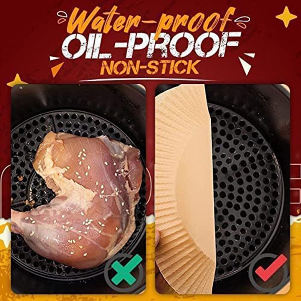 50Pcs 16cm Special Paper for Air Fryer Baking Disposable Paper Liner Non-Stick Mat Barbecue Plate Food Oven Kitchen Pan Pad