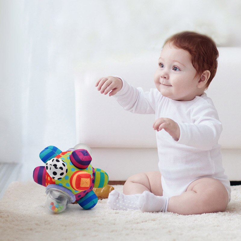 For Infant Polyester/Plastic with Little Loud Bell Grasping Toy Baby Rattles Ball Funny 1Pcs Nice HandBell Rattle Toys