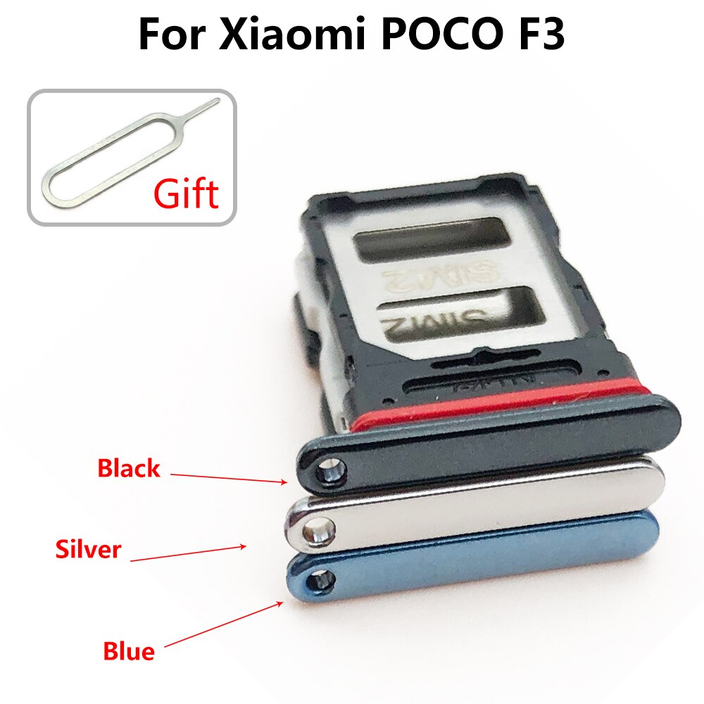 SIM Tray Holder For Xiaomi Poco X3 NFC M3 F3 F2 Pro Sim Card Tray Slot Holder Adapter Socket Repair Parts