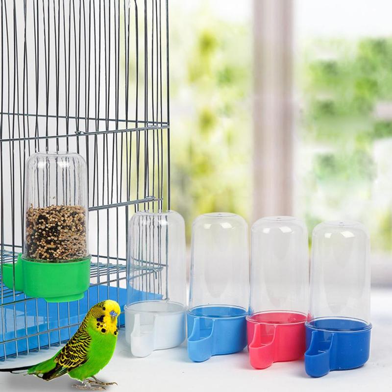 Dual Use Automatic Drinker Bird Food Container Bird Feeder Pigeons Drinking Water Feeding Parrot Pet Supplies Random Color