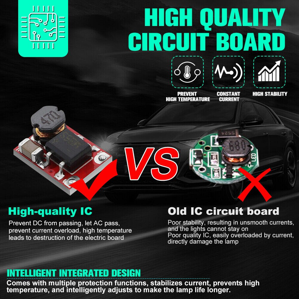 Original  dc12v 2 st 6000k ~ 6500k h3 led lampa vit bil dimljus hög ljus drl körlampa biltillbehör