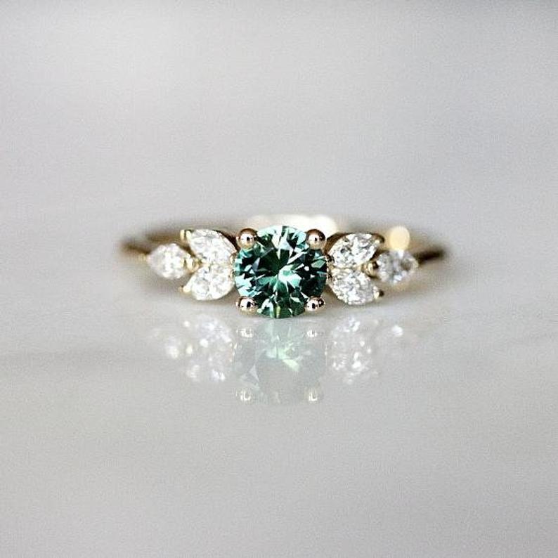 white & green Crystal Zirkoon Ringen Voor Vrouwen Party Ring voor Valentijnsdag Sieraden