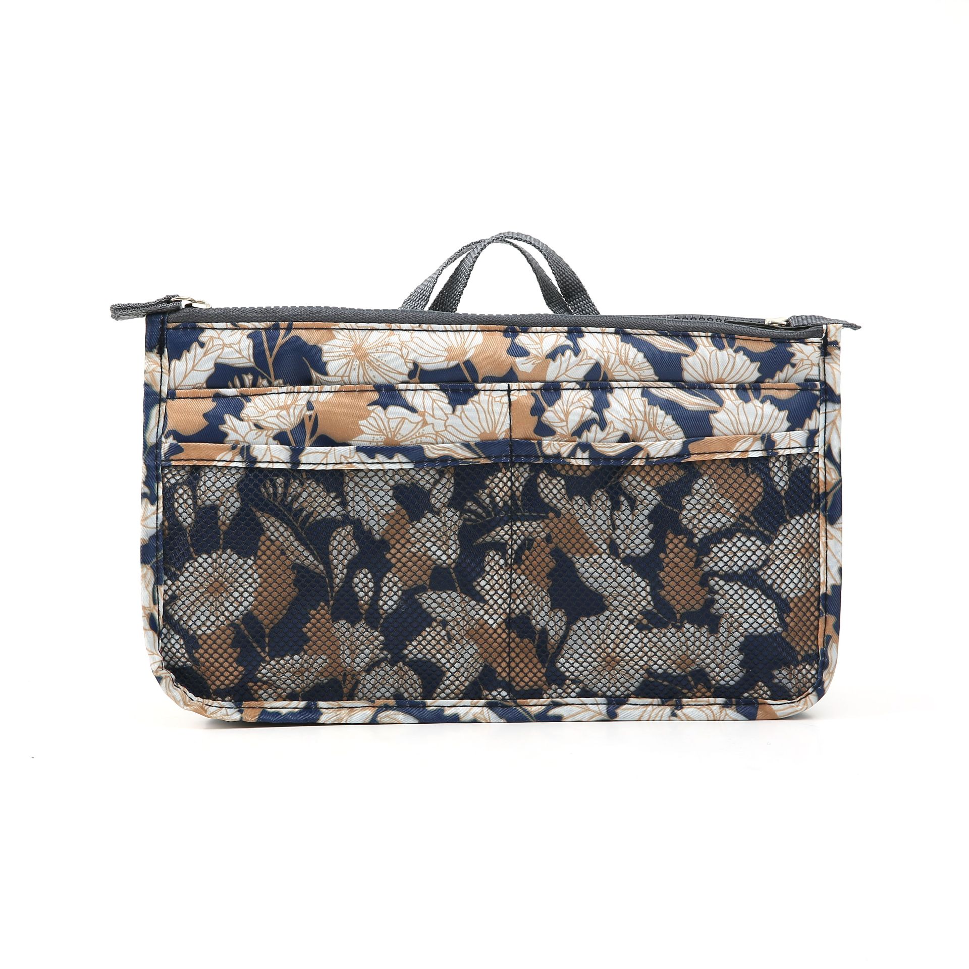 Bolsa de cosméticos para mujer, bolsa de almacenamiento portátil, kit de artículos de aseo, organizador de viaje, bolsa de maquillaje: Coffee flower