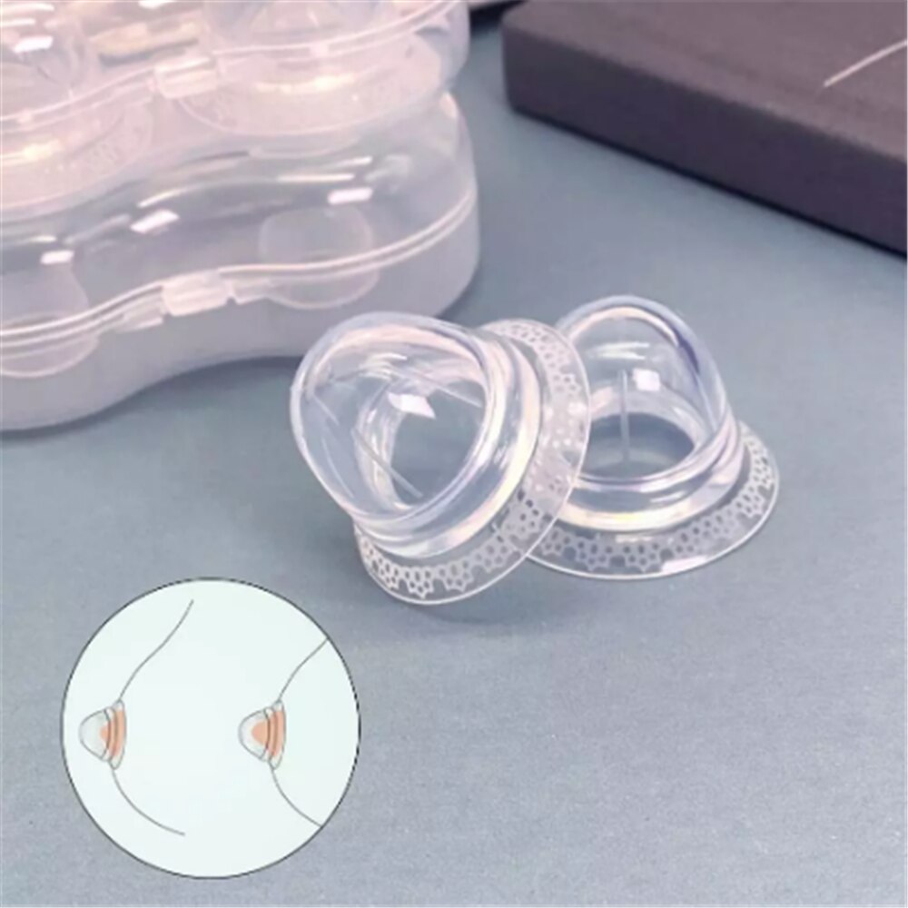 2Pcs Siliconen Tepel Correctie Borst Corrigeren Shell Verpleging Cup Tepel Schild Sucker Voor Borstvoeding Voor Verpleging Moeders