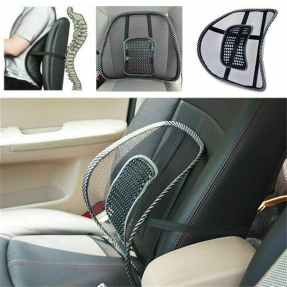 1 unidad de respaldo Lumbar de malla, cojín, Corrector de postura de asiento, coche, silla de oficina, suministros para el hogar