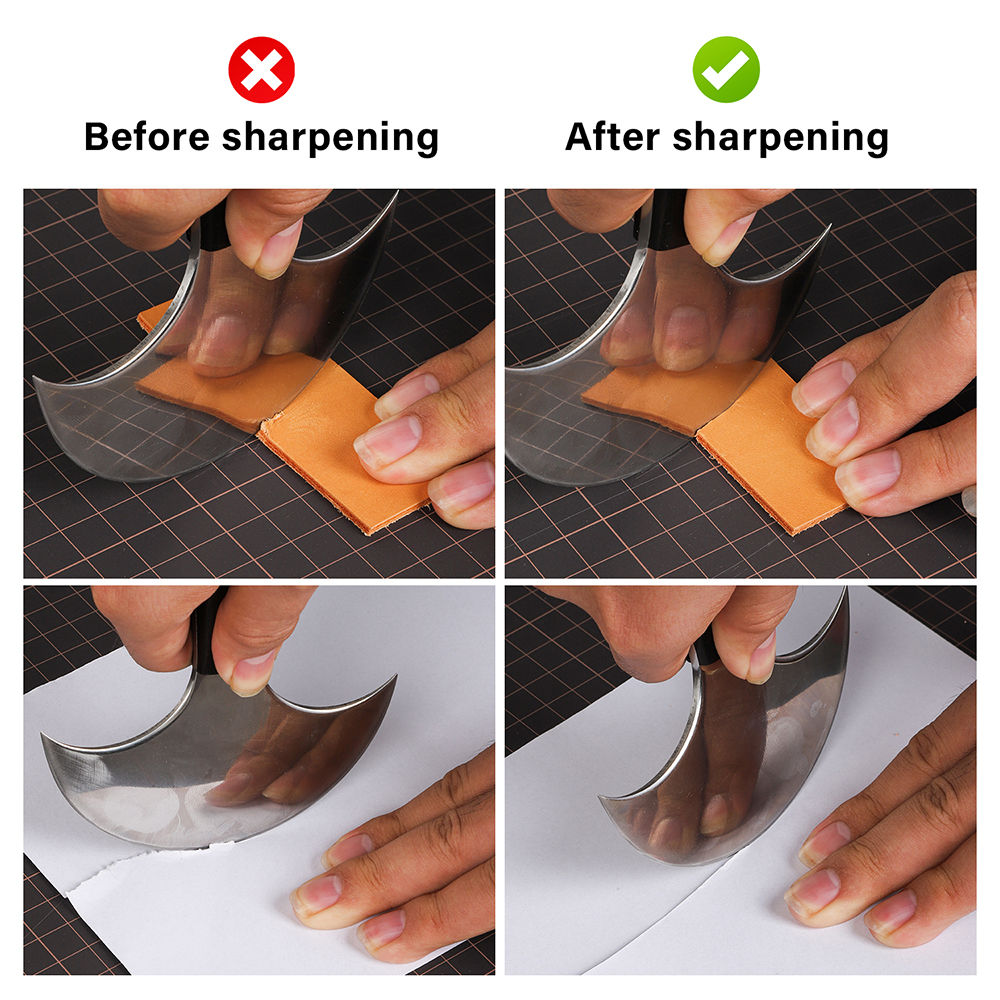 WUTA Knife Sharpener Whetstone Sharpening Stones White Corundum 1000/3000 Grit Water Grinding Stone Leather Tools