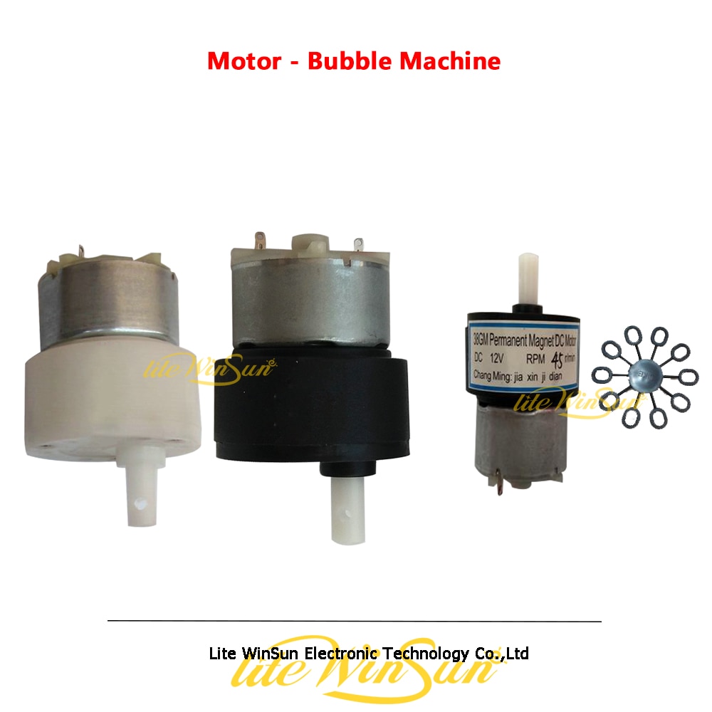 Stage Bubble Machine Motor 12V DC RPM 45R Metal Motor Plastic Motor Impeller Replace Spare