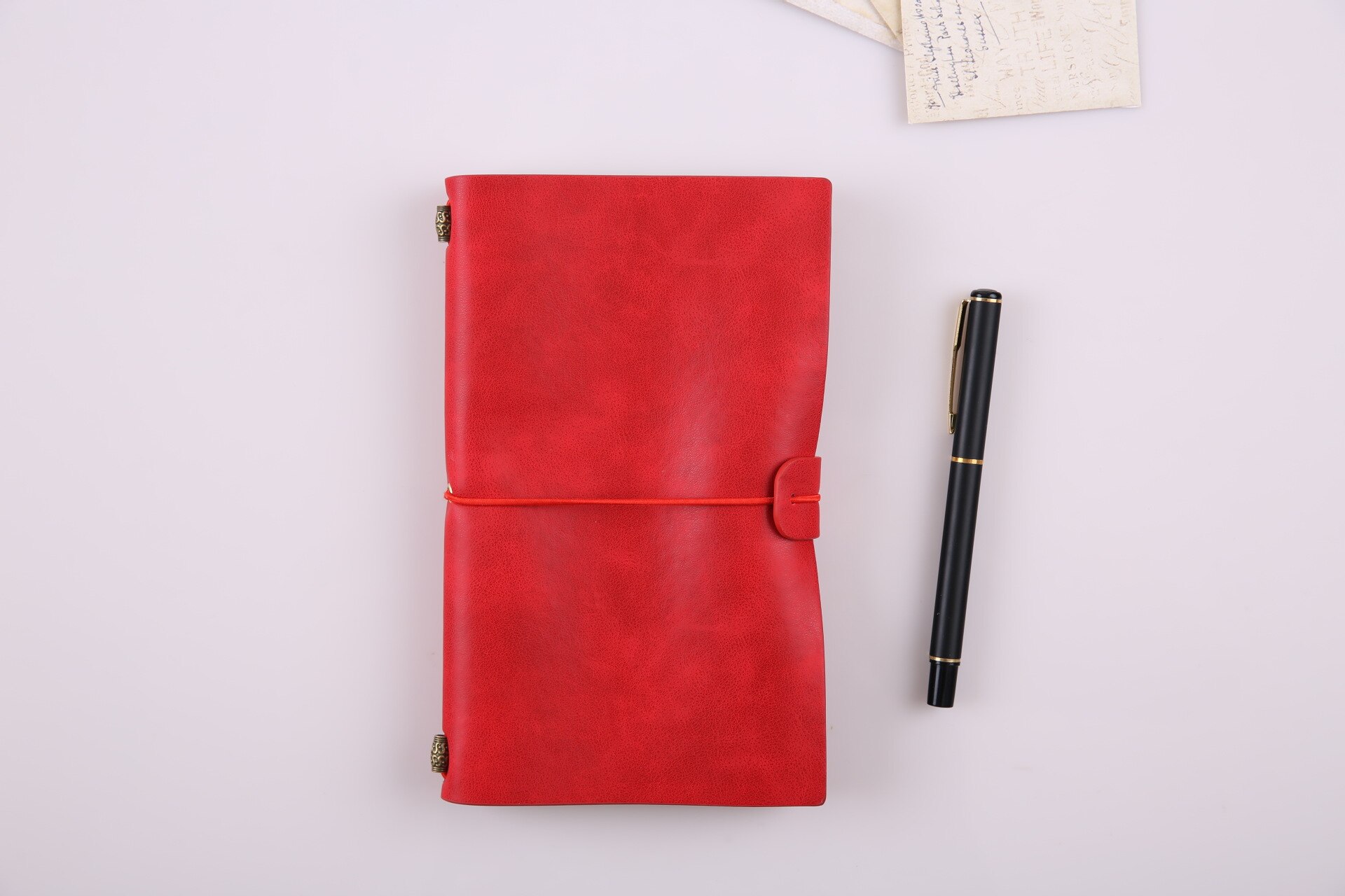 A5 A6 PU Leather Notebook Handmade Vintage Diary Journal Sketchbook Planner TN Travel Notebook Cover: RED / A6