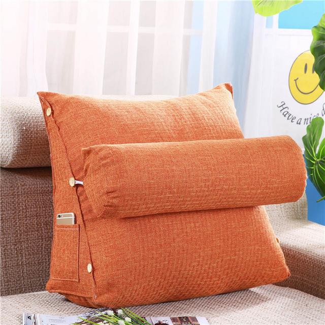 Cojín Lumbar para sofá, almohada de respaldo para cama, silla de oficina, soporte de cintura, tumbona, TV, lectura, decoración del hogar: orange B