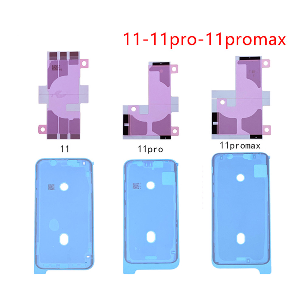 5 zestawów/partia baterii naklejki paski + wyświetlacz LCD wodoodporne uszczelnienie samoprzylepna naklejka dla iPhone 6S 7 8 11 pro Plus X XR XS Max