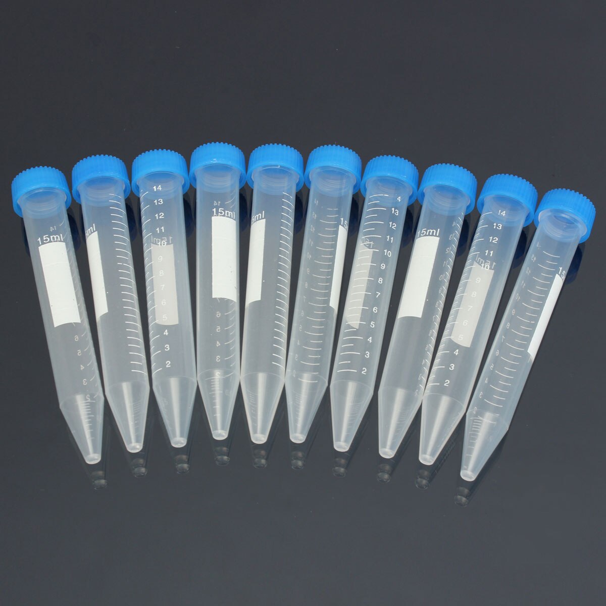 10 pcs 15 ml Plastic Centrifuge Reageerbuis Met Schroefdop Flacon Container Self Staande Pipet Laboratorium Supply