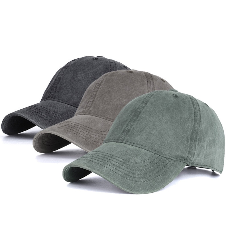 Men Baseball cap Washed Cotton Baseball Cap Women Vintage Snapback Hat Adjustable Trucker Outdoor Caps Solid color Hat Bone