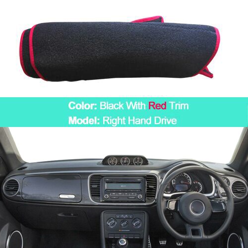 2 LayerCar Dashboard Cover Dash Mat Carpet For VW Volkswagen beetle - Sunshade Dash Board Cover Auto Sun DashMat: RHD Red