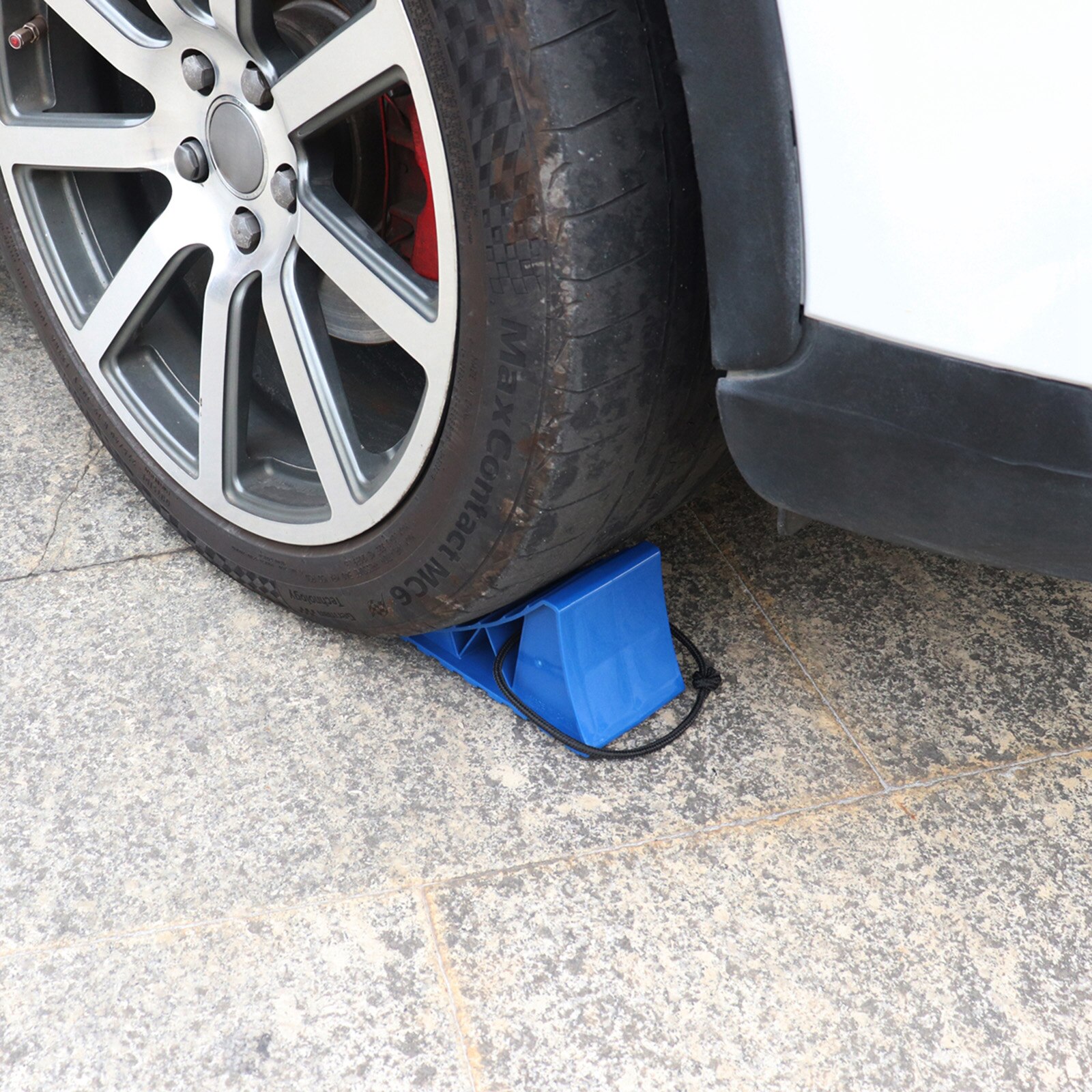 Wheel Chocks Black Car Stoppers Anti-skid Tire Parking Truck Heavy Duty Reverse Pad Locator