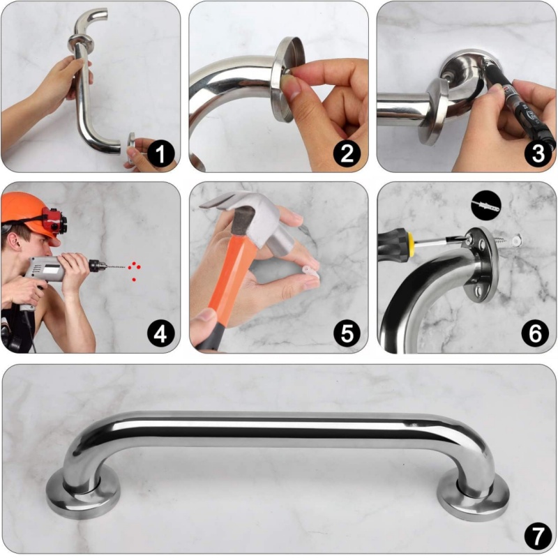 Haltegriff aus Edelstahl für Dusche, Badezimmer, Treppenhaus, Handlauf, Toilettengriffe, Handtuchhalter, Handtuchhalter, Sicherheitsgriff, Wandhandbar