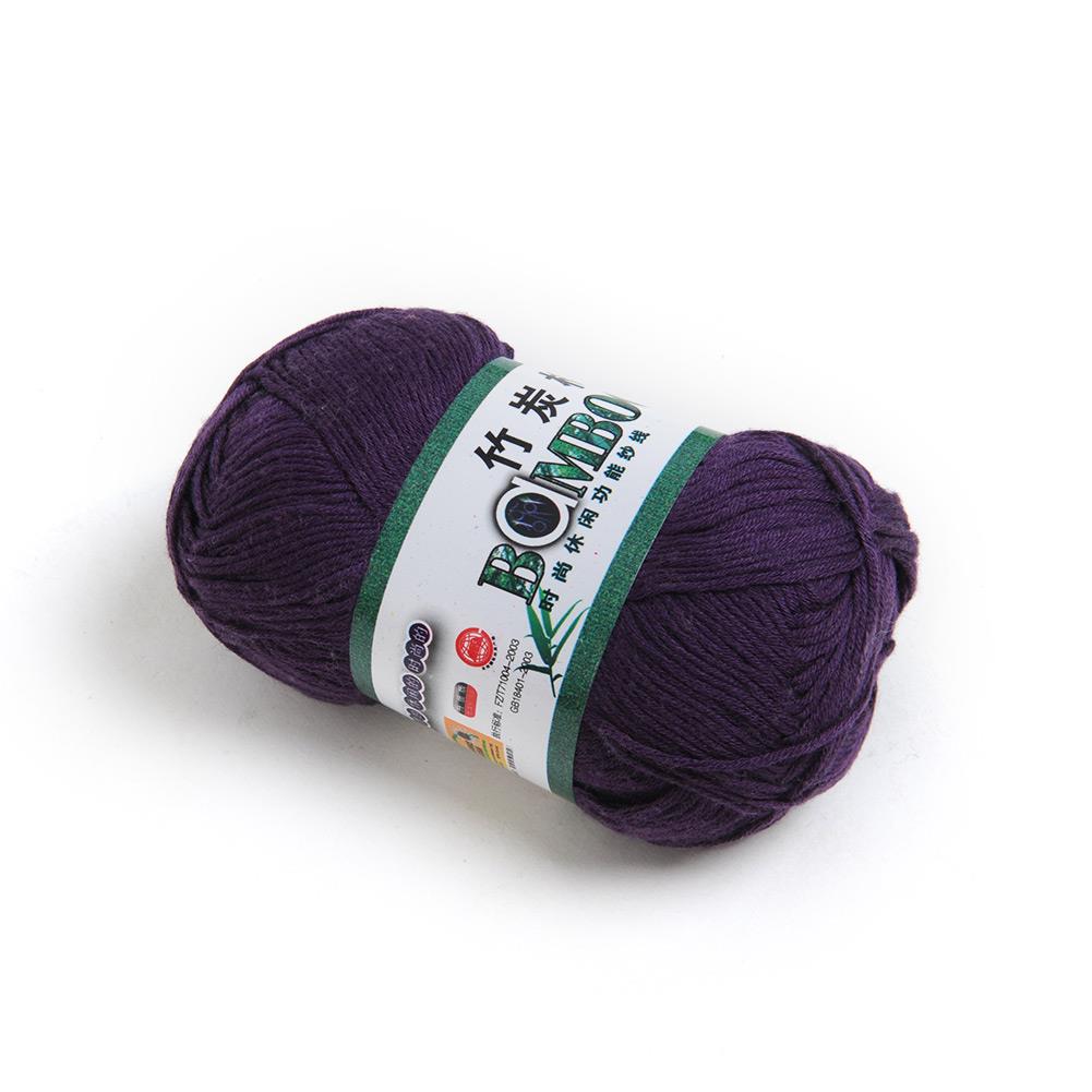 ! Soft Natural Bamboo Cotton Knitting Yarn Fingering 20 Colors: Purple