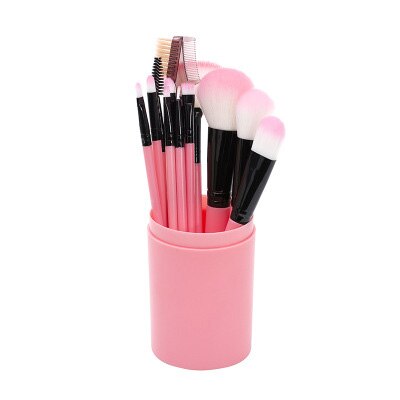 Hos præfessionel 12 stk makeup børste sæt kosmetiske børster makeup værktøjssæt med kopholder kuffert: 4