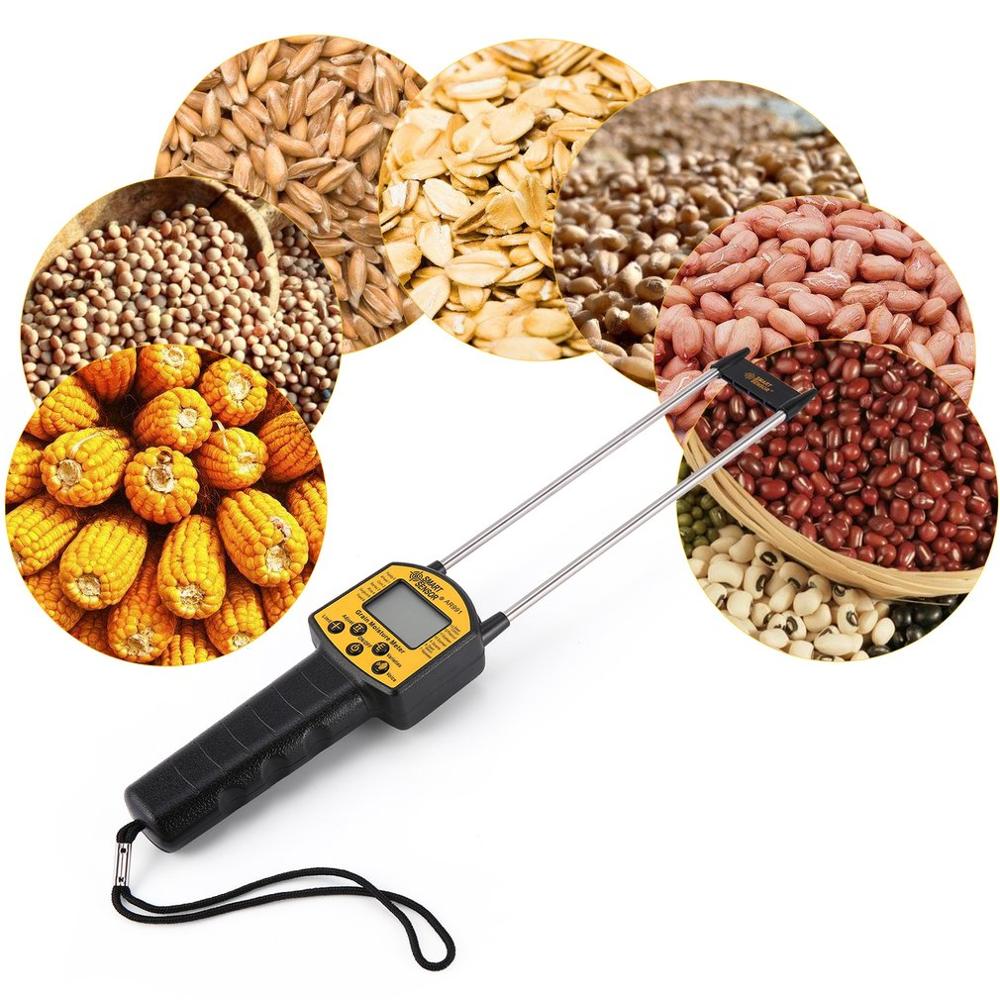 Medidor de humedad de grano Digital de , medidor de humedad de grano de maíz, trigo, arroz, frijol, cacahuete,