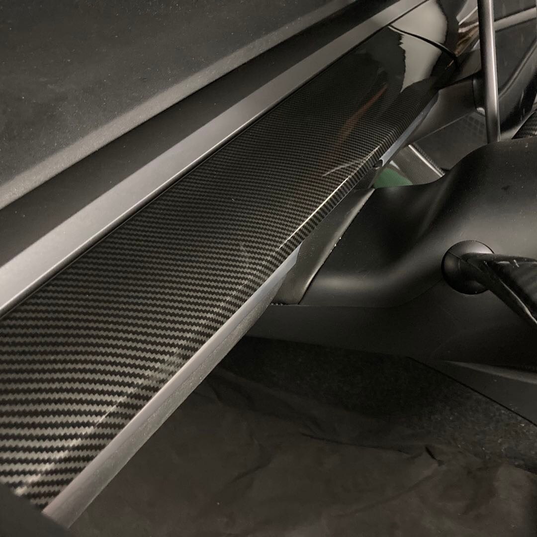 subsection frosting matte finish Carbon fiber decoration Dashboard For Tesla Model 3 Y Center control panel protective cover