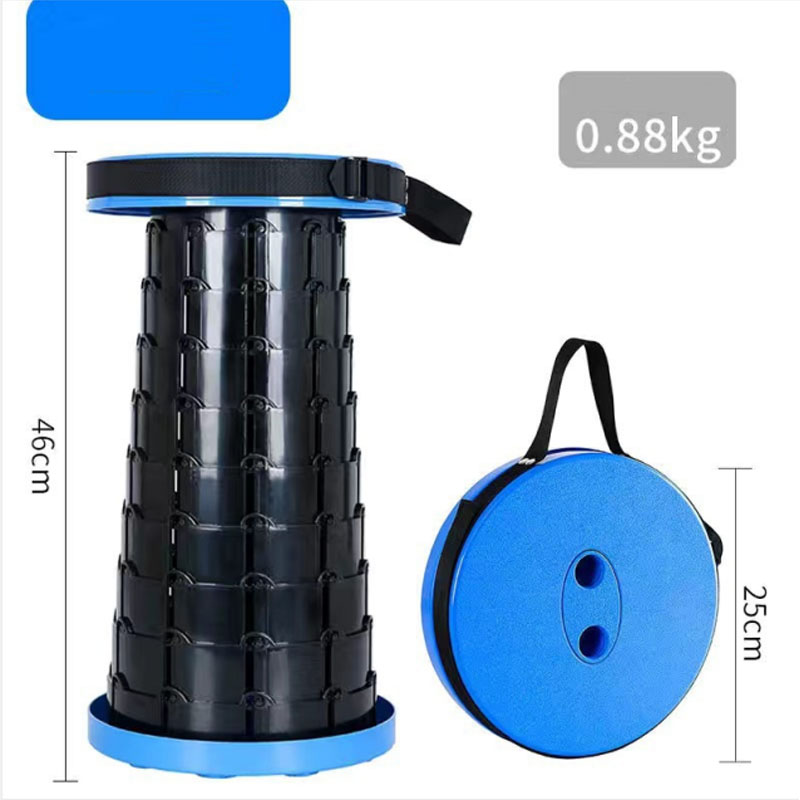 Outdoor Furniture Retractable Stool Beach Chairs Portable Stool Lounge Folding Chair Camping Stool Foldable Fishing Chair: Blue