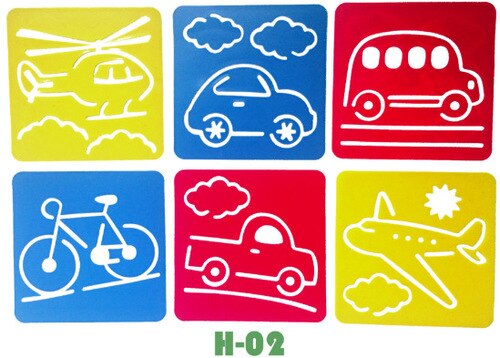 108 allerlei Figuren Schilderen Templates Voorschoolse Vroeg Onderwijs Tekening Tools Stencil voor Kids Air Brush/Spray voor Muur /venster: H-02