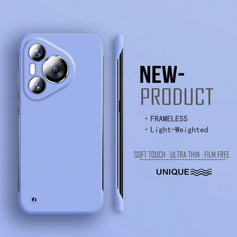 Ramlöst hårt pc matt telefonskal till huawei  p70 pro puro 70 ultra  p70 pro skyddande stötfångarskal: Magmuskler / Ljuslila