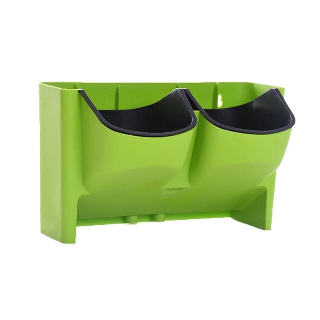 Self Watering Flower Pot Stackable Vertical Planter Wall Hanging Durable For Garden Balcony: green