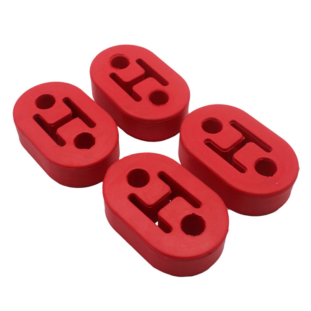 4pcs 12mm 2 Holes Performance Exhaust Hanger Single Red Heavy Duty