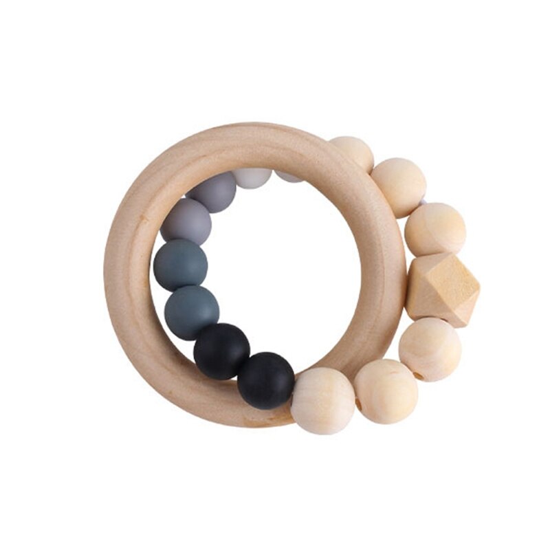 Bpa Gratis Baby Bijtring Siliconen Kralen Bijtring Pasgeboren Kinderziektes Speelgoed Armband Pijnbestrijding Hout Ringen Kauwen Bijtring Baby Benodigdheden: B1