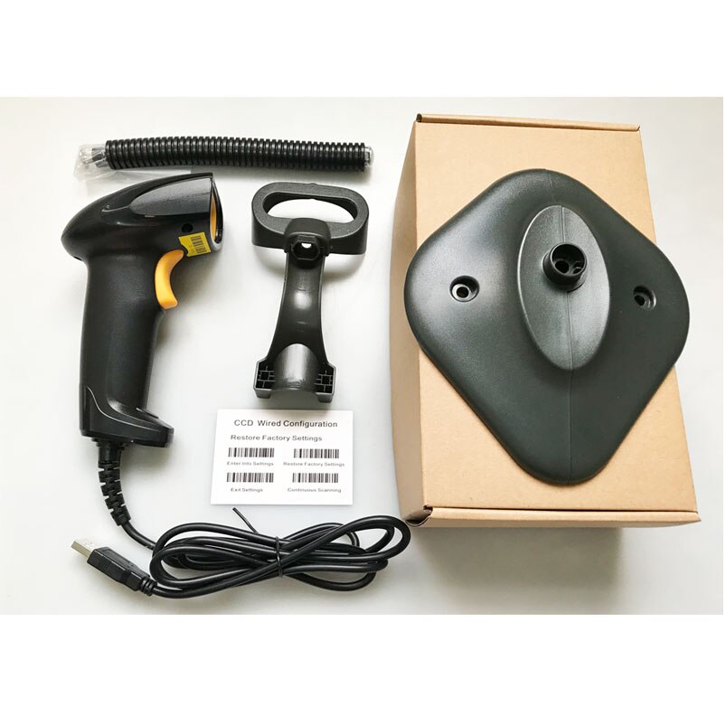 Code Scanner CCD Sensor Auto-induction IP54 Waterproof Warehouse Code Reader USB Wired Code Scanner with Stand Barcode Reader