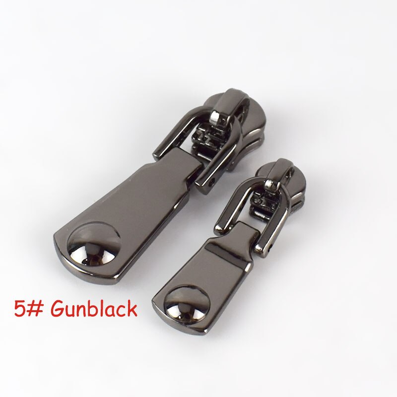 Deslizadores de cremallera de bloqueo de resorte 5 uds 3 #5 # para cremalleras de Metal, extractor de cuerpo de cremallera de , Kit de reparación de cremallera, accesorios de ropa DIY: No5Gunblack