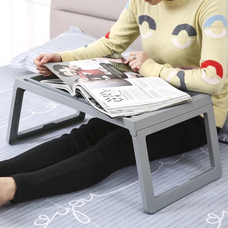 Dormitory Folding Computer Table Plastic Portable Writing Table Student Dormitory Laptop Table Bed