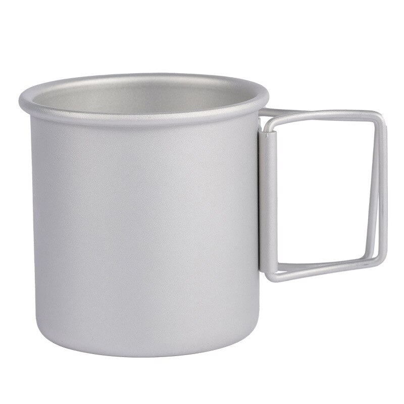 Taza de Camping de aleación de aluminio, vajilla para turismo, utensilios de Picnic, equipo de cocina para exteriores, juego de utensilios de cocina para viajes y senderismo: White